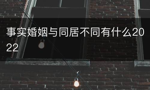 事实婚姻与同居不同有什么2022