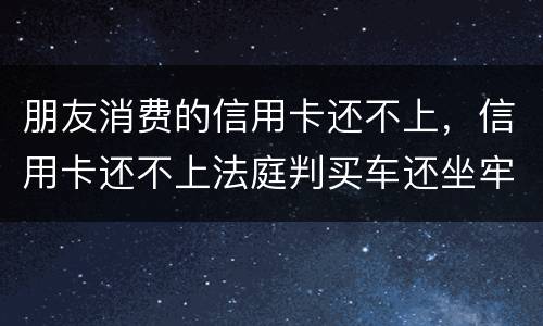 朋友消费的信用卡还不上，信用卡还不上法庭判买车还坐牢吗