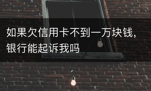 如果欠信用卡不到一万块钱，银行能起诉我吗