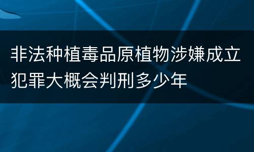 非法种植毒品原植物涉嫌成立犯罪大概会判刑多少年