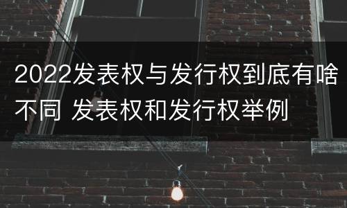 2022发表权与发行权到底有啥不同 发表权和发行权举例