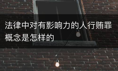 法律中对有影响力的人行贿罪概念是怎样的