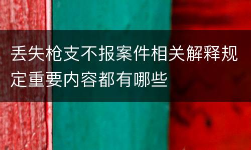 丢失枪支不报案件相关解释规定重要内容都有哪些