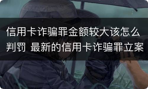 信用卡诈骗罪金额较大该怎么判罚 最新的信用卡诈骗罪立案量刑标准