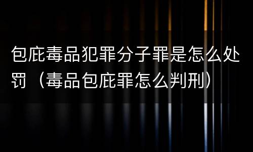 包庇毒品犯罪分子罪是怎么处罚（毒品包庇罪怎么判刑）