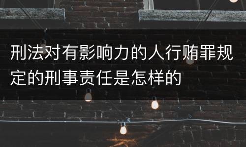 刑法对有影响力的人行贿罪规定的刑事责任是怎样的