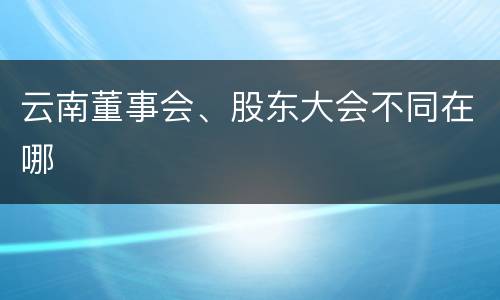 云南董事会、股东大会不同在哪