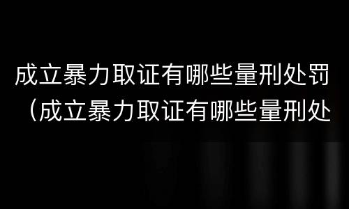 成立暴力取证有哪些量刑处罚（成立暴力取证有哪些量刑处罚标准）