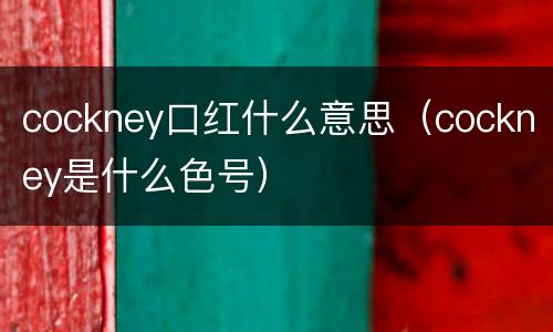 cockney口红什么意思（cockney是什么色号）