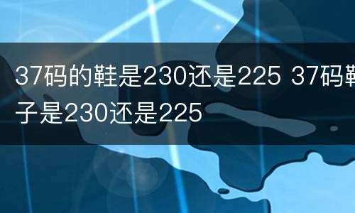 37码的鞋是230还是225 37码鞋子是230还是225