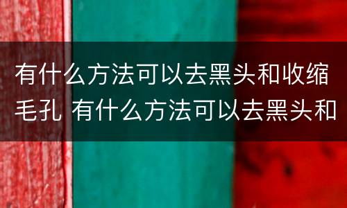 有什么方法可以去黑头和收缩毛孔 有什么方法可以去黑头和收缩毛孔呢