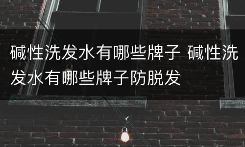 碱性洗发水有哪些牌子 碱性洗发水有哪些牌子防脱发