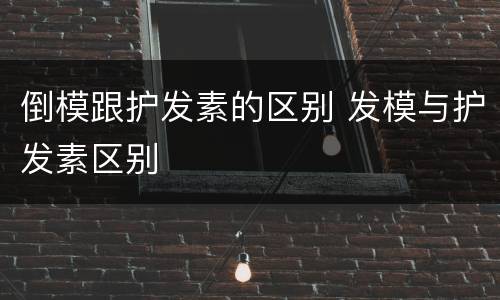 倒模跟护发素的区别 发模与护发素区别