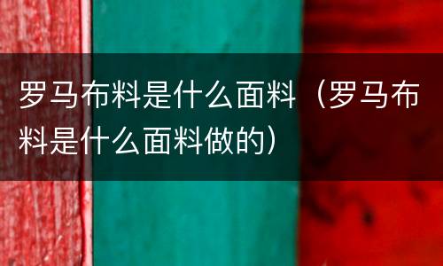 罗马布料是什么面料（罗马布料是什么面料做的）