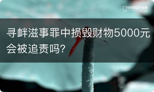 寻衅滋事罪中损毁财物5000元会被追责吗？