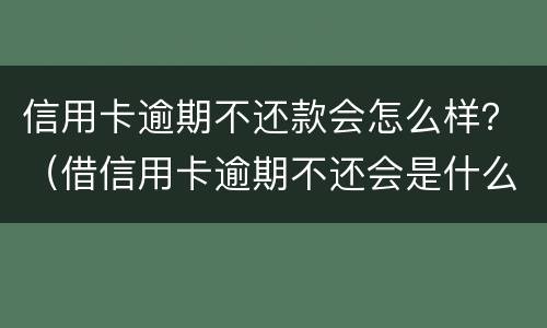 信用卡逾期不还款会怎么样？（借信用卡逾期不还会是什么后果）