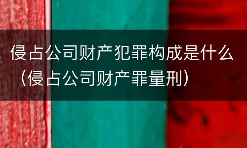 侵占公司财产犯罪构成是什么（侵占公司财产罪量刑）