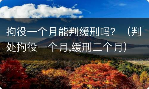 拘役一个月能判缓刑吗？（判处拘役一个月,缓刑二个月）