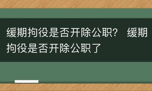 缓期拘役是否开除公职？ 缓期拘役是否开除公职了