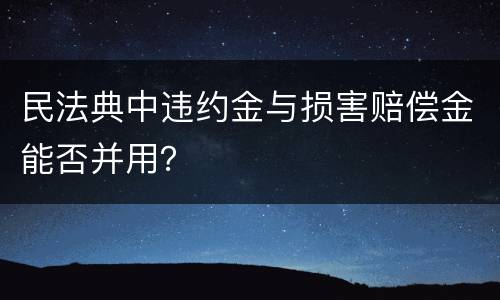 民法典中违约金与损害赔偿金能否并用？