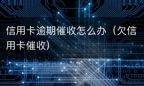 信用卡逾期催收怎么办（欠信用卡催收）