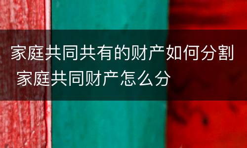 家庭共同共有的财产如何分割 家庭共同财产怎么分