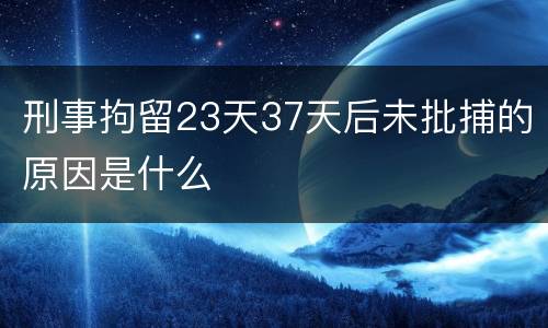 刑事拘留23天37天后未批捕的原因是什么