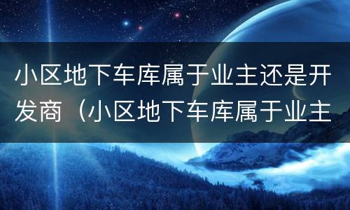 小区地下车库属于业主还是开发商（小区地下车库属于业主还是开发商民法典）