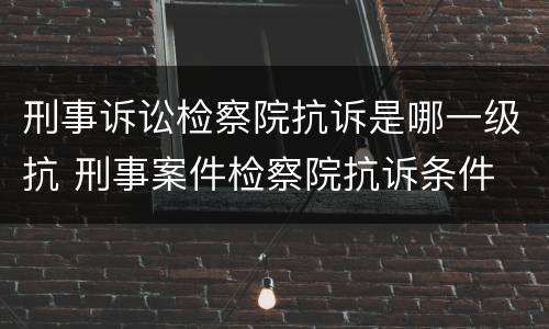 刑事诉讼检察院抗诉是哪一级抗 刑事案件检察院抗诉条件