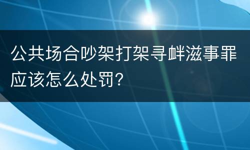 公共场合吵架打架寻衅滋事罪应该怎么处罚？