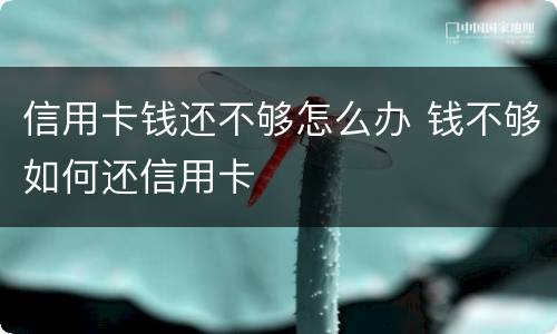 信用卡钱还不够怎么办 钱不够如何还信用卡