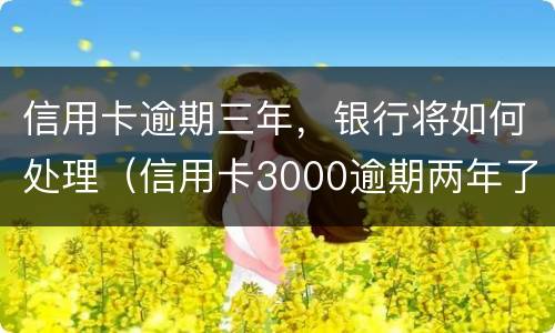 信用卡逾期三年，银行将如何处理（信用卡3000逾期两年了怎么办）