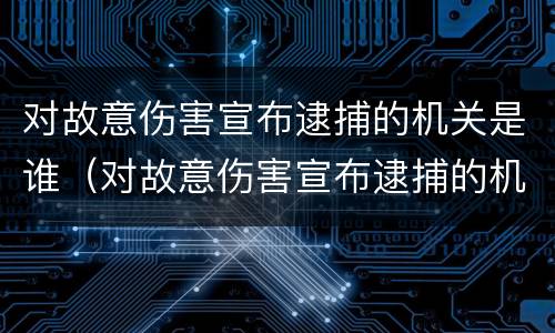 对故意伤害宣布逮捕的机关是谁（对故意伤害宣布逮捕的机关是谁啊）