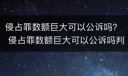 侵占罪数额巨大可以公诉吗？ 侵占罪数额巨大可以公诉吗判几年