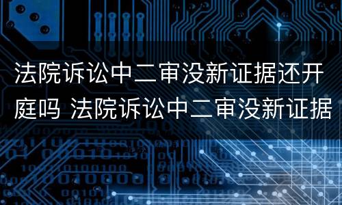 法院诉讼中二审没新证据还开庭吗 法院诉讼中二审没新证据还开庭吗