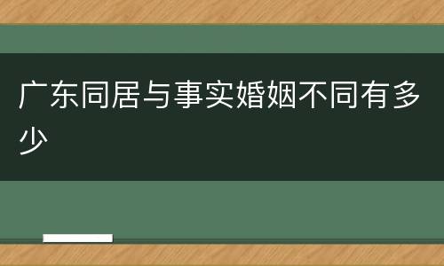 广东同居与事实婚姻不同有多少