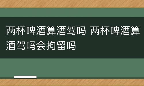 两杯啤酒算酒驾吗 两杯啤酒算酒驾吗会拘留吗