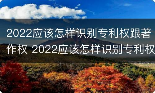 2022应该怎样识别专利权跟著作权 2022应该怎样识别专利权跟著作权呢