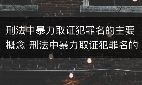 刑法中暴力取证犯罪名的主要概念 刑法中暴力取证犯罪名的主要概念是什么