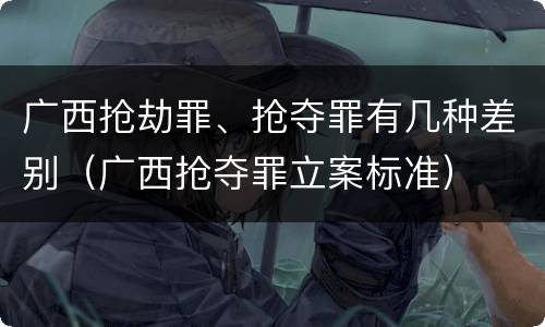 广西抢劫罪、抢夺罪有几种差别（广西抢夺罪立案标准）