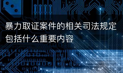 暴力取证案件的相关司法规定包括什么重要内容