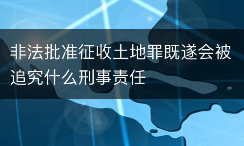 非法批准征收土地罪既遂会被追究什么刑事责任