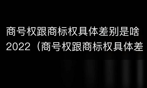 商号权跟商标权具体差别是啥2022（商号权跟商标权具体差别是啥2022年的）