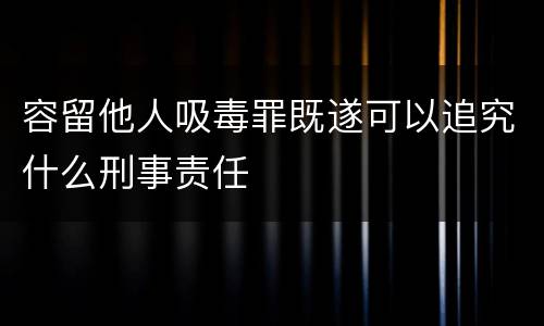 容留他人吸毒罪既遂可以追究什么刑事责任