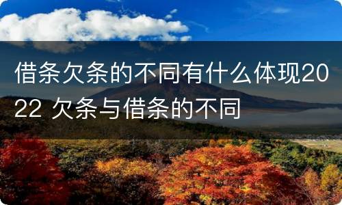 借条欠条的不同有什么体现2022 欠条与借条的不同