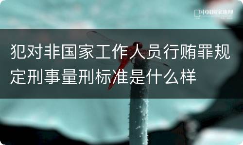 犯对非国家工作人员行贿罪规定刑事量刑标准是什么样