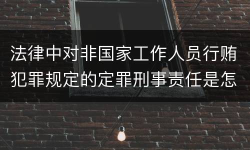 法律中对非国家工作人员行贿犯罪规定的定罪刑事责任是怎样的