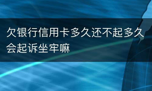 欠银行信用卡多久还不起多久会起诉坐牢嘛