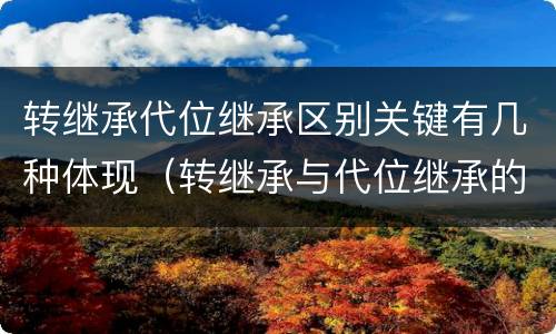 转继承代位继承区别关键有几种体现（转继承与代位继承的份额有什么区别）