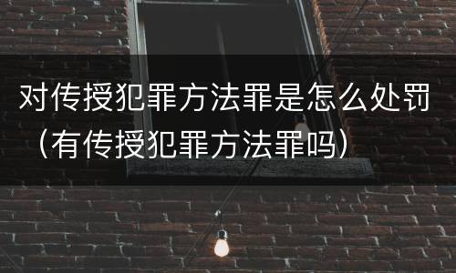 对传授犯罪方法罪是怎么处罚（有传授犯罪方法罪吗）